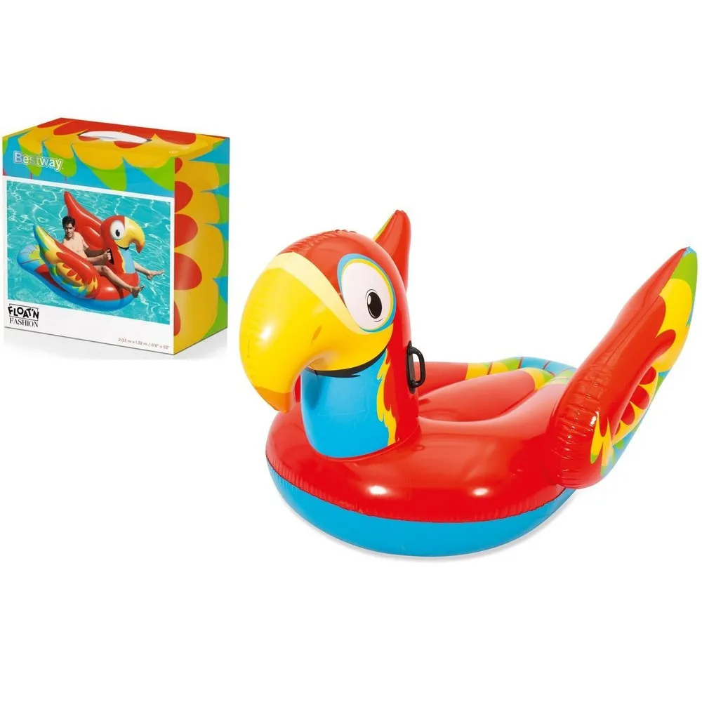 Kolorowy materac papuga do pływania na wodzie Bestway 230x180 cm