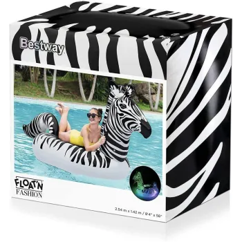 materac zebra LED podświetlany nocą na plaży