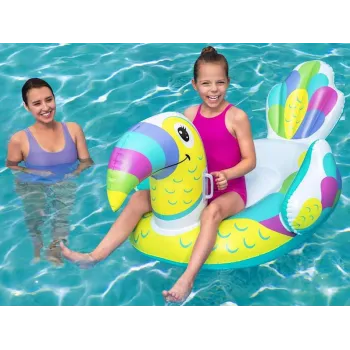 Praktyczny dmuchany materac dziecięcy Tukan na wakacyjne przygody