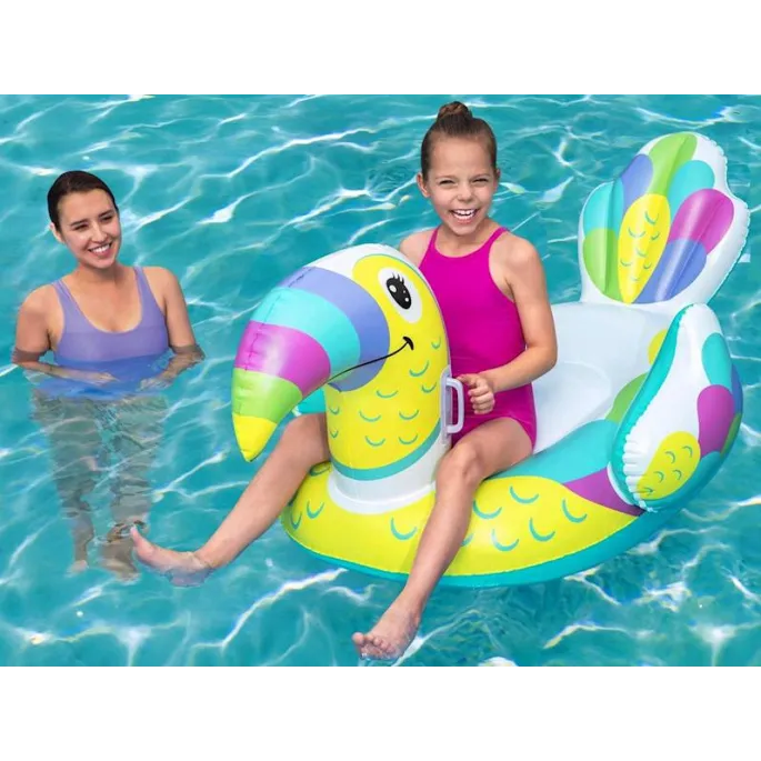 Praktyczny dmuchany materac dziecięcy Tukan na wakacyjne przygody