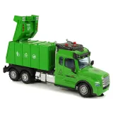 Zbliżenie na tylne drzwi kontenera śmieciarki podczas otwierania