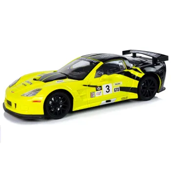 Auto Sportowe Wyścigowe R/C 1:18 Corvette C6.R Żółty 2.4 G Światła