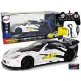 Zdalnie sterowane auto sportowe Corvette C6.R z białym nadwoziem i LED