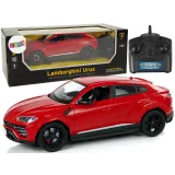 Czerwony model zdalnie sterowanego Lamborghini Urus skala 1:24 z przodu