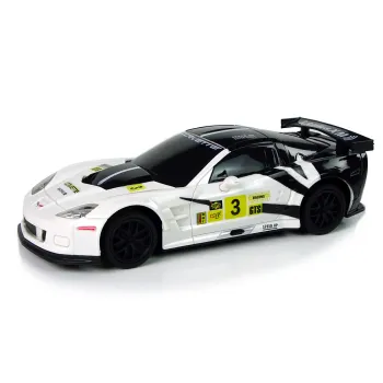 Auto Sportowe Wyścigowe R/C 1:24 Corvette C6.R Biały 2.4G ze Światłami