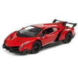 Zbliżenie na detale nadwozia zdalnie sterowanego Lamborghini Veneno czerwonego