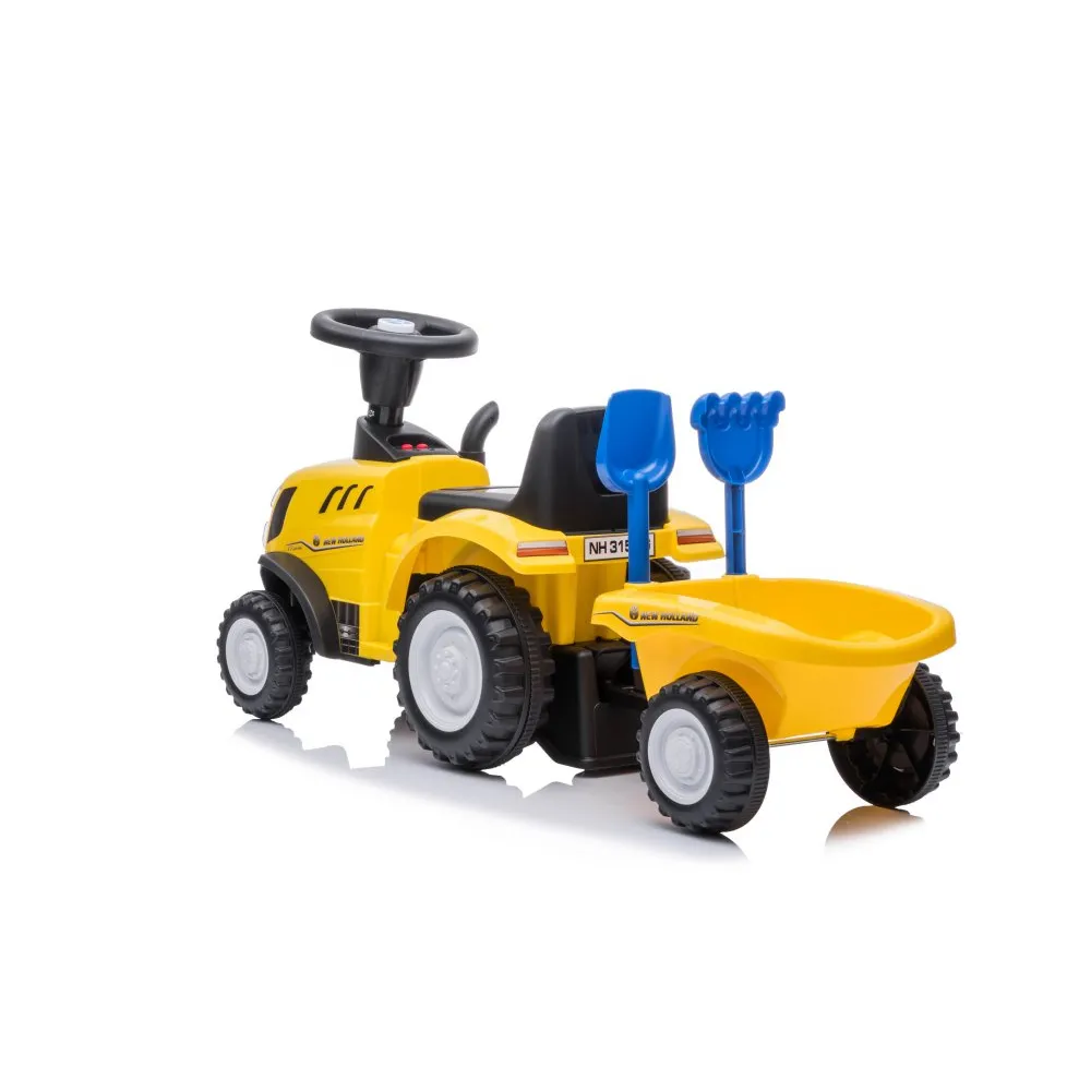Zabawkowy traktor New Holland 658T żółty, rozwijający motorykę dziecka