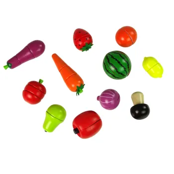 Zestaw do zabawy w gotowanie z drewnianymi owocami i warzywami na magnes