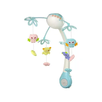 Karuzela Do Łóżeczka Projektor Pilot Melodie Odgłosy Zwierząt Niebieski