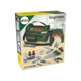 Wiertarka, młotek, klucz francuski i piła – zabawkowe narzędzia w zestawie