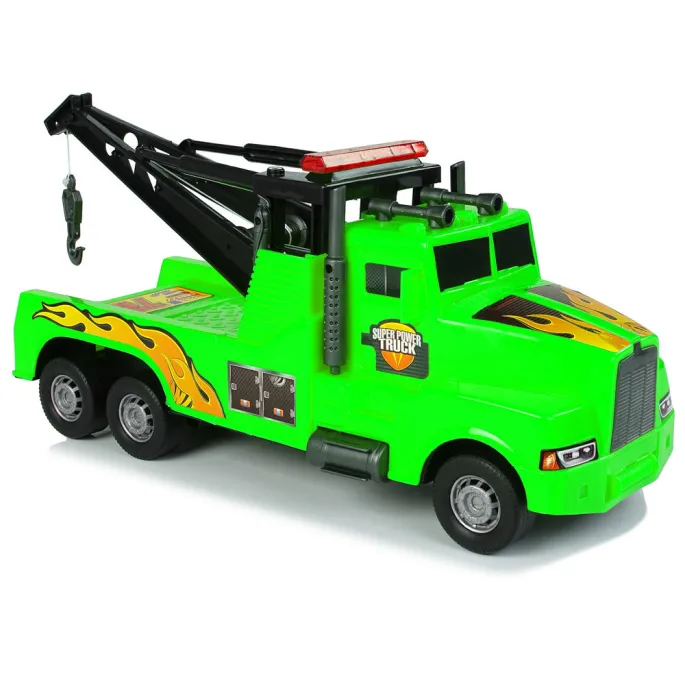 Duży holownik zabawkowy 1:10 z efektem płomieni na karoserii