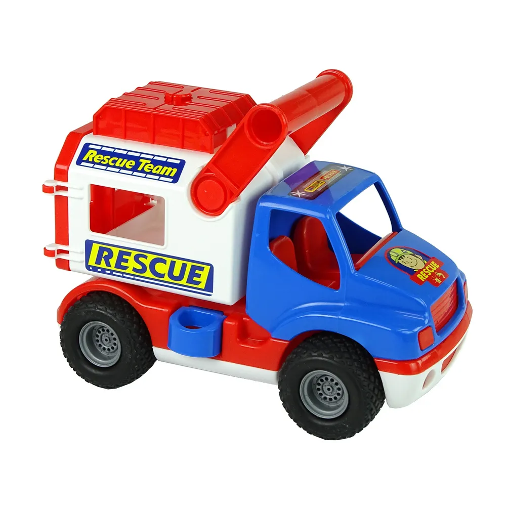 Zabawka samochód ratowniczy ConsTruck z otwartą naczepą