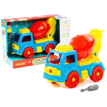 Betoniarka transportowa do skręcania DIY zestaw 29 elementów dla dzieci