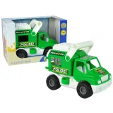 Zielony samochód policyjny zabawka ConsTruck Polesie na białym tle