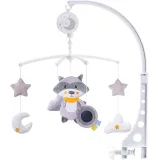 Pluszowa karuzela do łóżeczka z zawieszkami i mechaniczną pozytywką