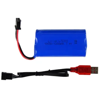 Zestaw z samochodem RC, pilotem, akumulatorem i ładowarką