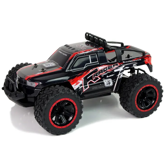 Model RC Off-Road z amortyzatorami podczas jazdy po kamieniach