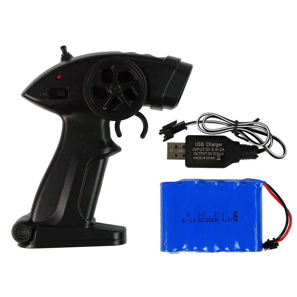 Zestaw auto terenowe RC, pilot, akumulator i ładowarka USB