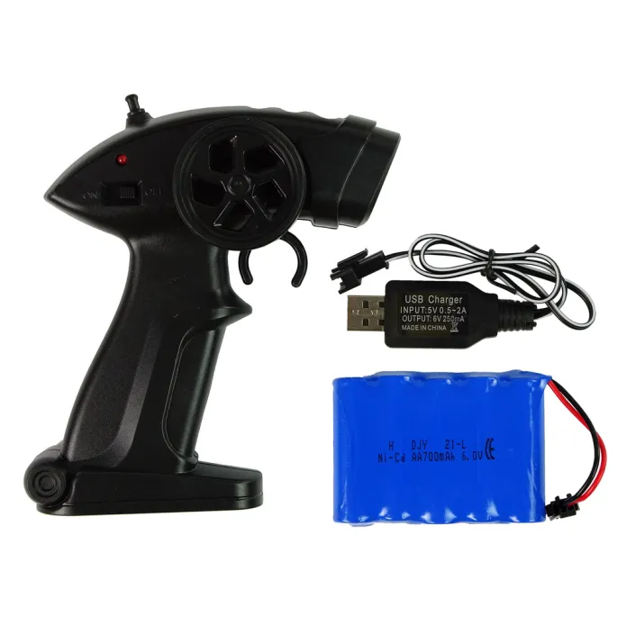 Zestaw auto terenowe RC, pilot, akumulator i ładowarka USB