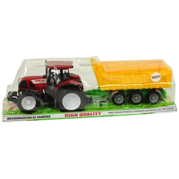 Prezent dla dziecka - traktor wywrotka żółty w opakowaniu z witrynką