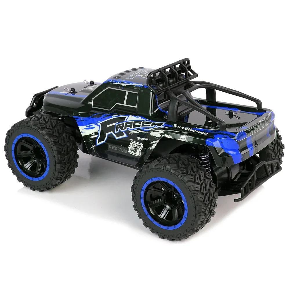 Solidne auto R/C z gumowymi kołami do jazdy w trudnym terenie