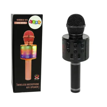 Bezprzewodowy mikrofon karaoke WS-858 w kolorze czarnym z USB