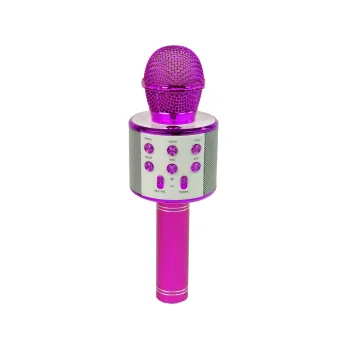 Mikrofon Bezprzewodowy USB Głośnik Nagrywanie Karaoke Model WS-858 Różowy