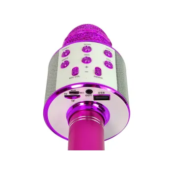 Lekki mikrofon karaoke z funkcją nagrywania i panelem sterowania, wersja WS-858