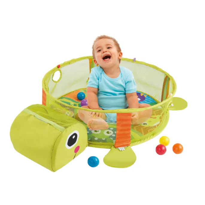 Wielofunkcyjna mata dla niemowląt z żółwiem i 30 piłeczkami w zestawie