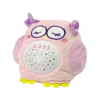 Przytulanka sowa z wielokolorowym projektorem i funkcją kołysanki