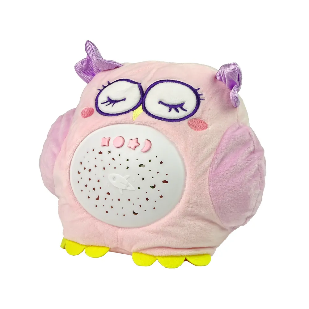 Przytulanka sowa z wielokolorowym projektorem i funkcją kołysanki