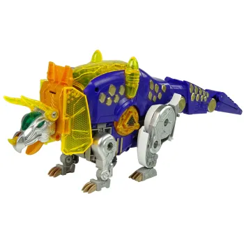 Dinobots 2w1 Dinozaur Pistolet na Strzałki Fioletowy Triceratops Tarcza