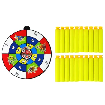 Zabawka dla dzieci – pistolet z miękkimi strzałkami i tarczą Triceratops