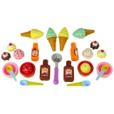 Akcesoria do kreatywnej zabawy: lody, sosy, kubeczki i łyżeczki dla dzieci