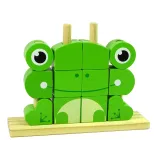 Układanka przestrzenna drewniana dla dzieci z motywem żabki
