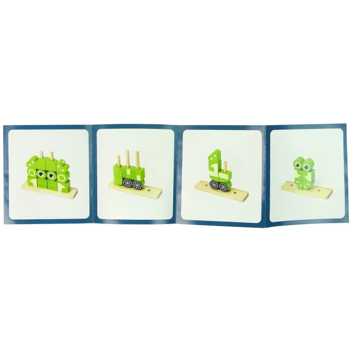 Kolorowe edukacyjne klocki drewniane z pałąkami do układania