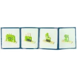 Kolorowe edukacyjne klocki drewniane z pałąkami do układania