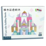 Kolorowe klocki drewniane dla dzieci powyżej 3 lat w różnych kształtach