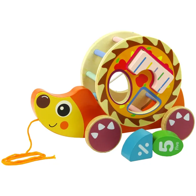 Kolorowy sorter klocków drewnianych w kształcie jeża dla dzieci