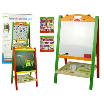 Drewniana Tablica 2w1 Magnesy Pisak Liczby Działania Słowa