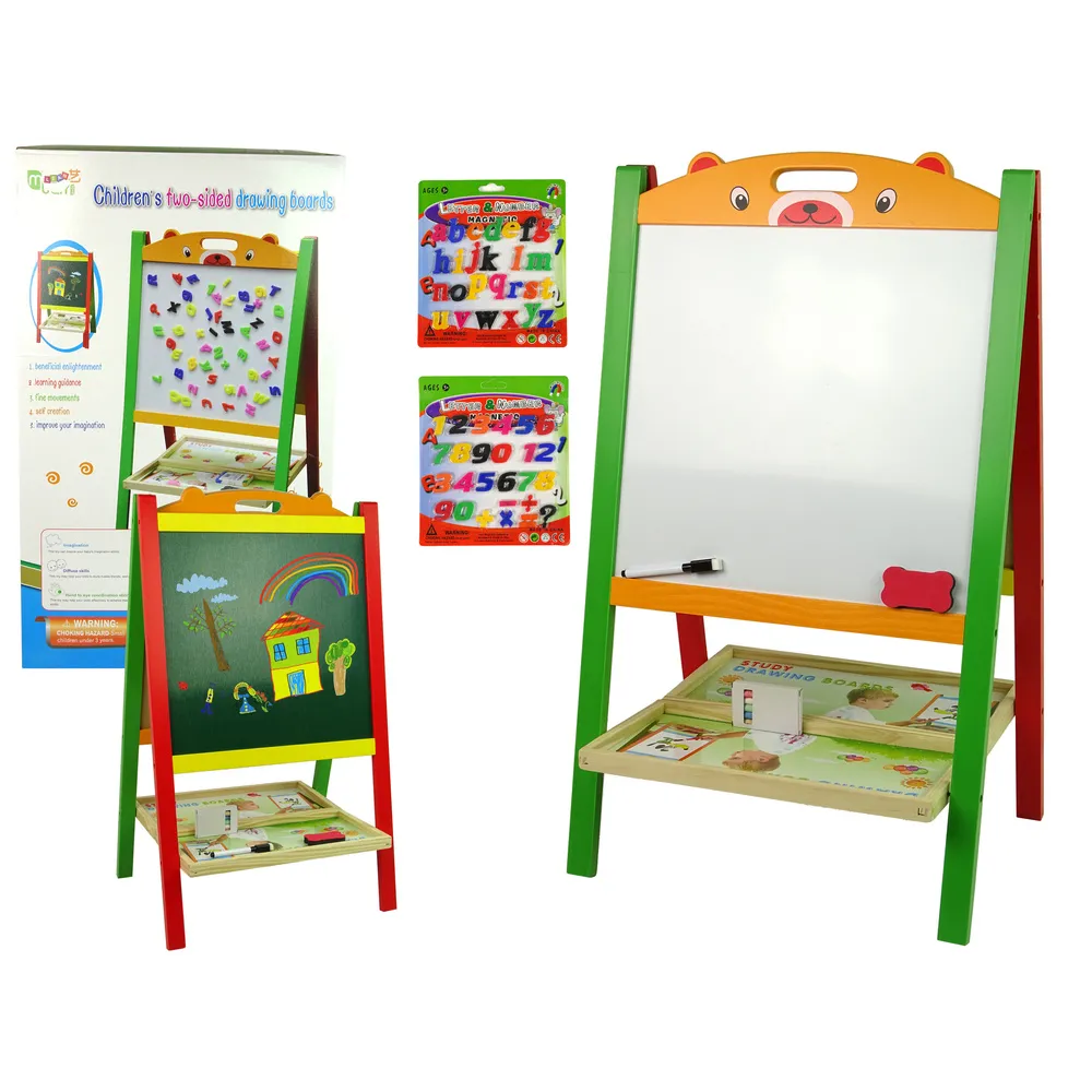 Drewniana Tablica 2w1 Magnesy Pisak Liczby Działania Słowa