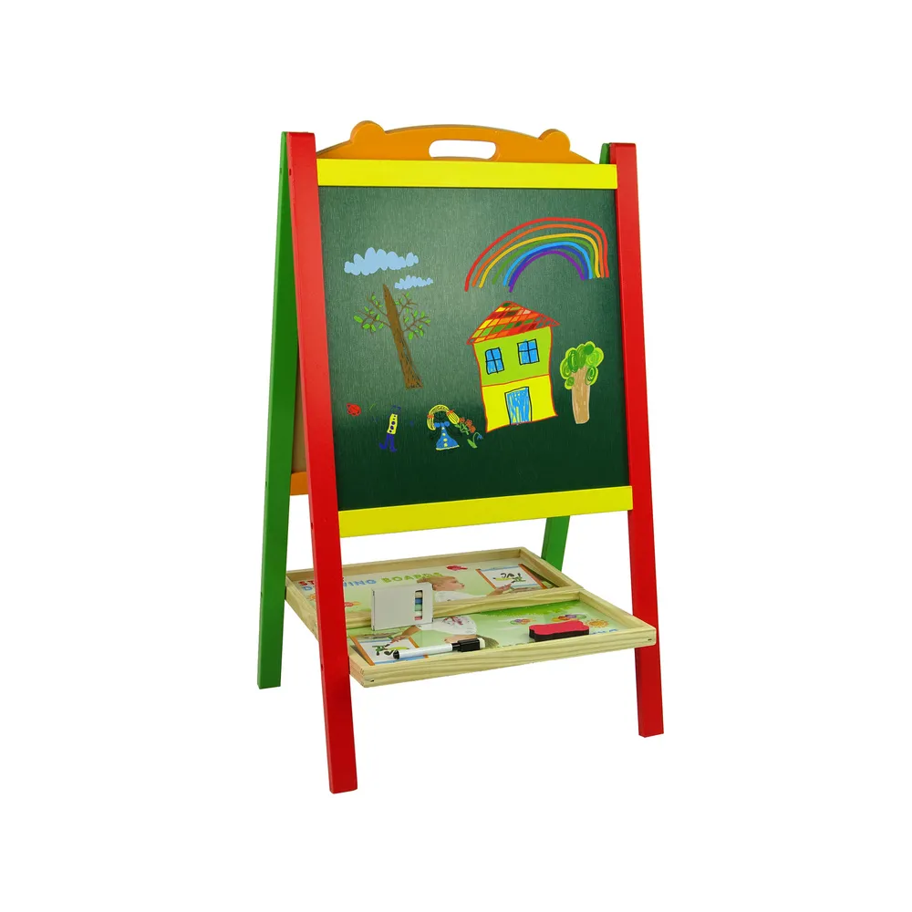 Drewniana Tablica 2w1 Magnesy Pisak Liczby Działania Słowa