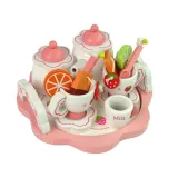 Zestaw do zabawy w herbatkę z motywem kwiatów, dzbanek i filiżanki