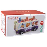 Drewniany zestaw do zabawy zręcznościowej z motywem policyjnego autobusu