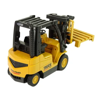 Zabawka wózek widłowy z pilotem w kolorze żółtym