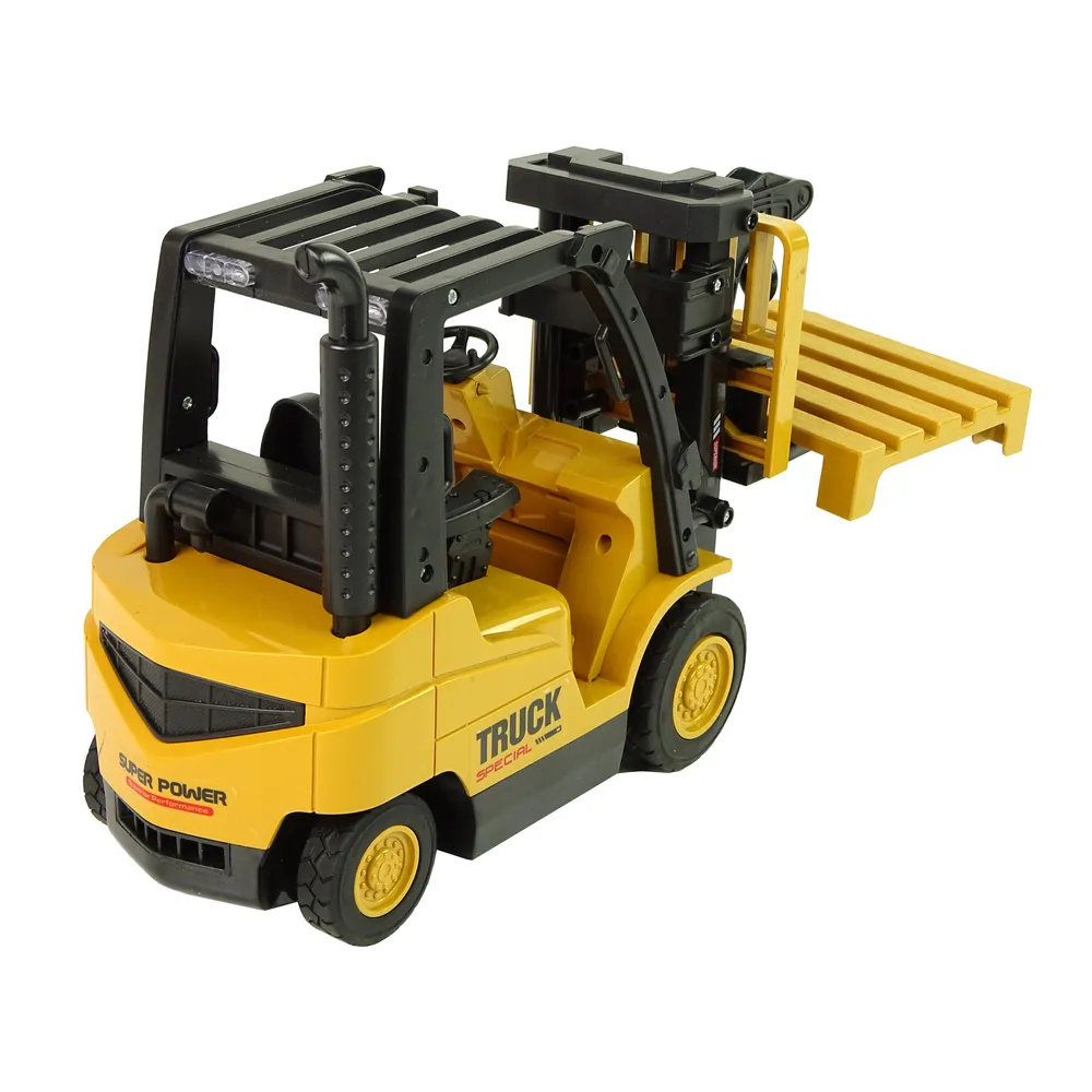 Zabawka wózek widłowy z pilotem w kolorze żółtym