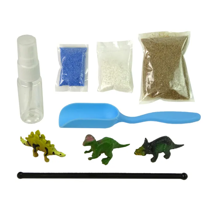 Zestaw kreatywny z dinozaurami, słoikiem i naklejkami świecącymi w ciemności