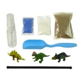 Zestaw kreatywny z dinozaurami, słoikiem i naklejkami świecącymi w ciemności