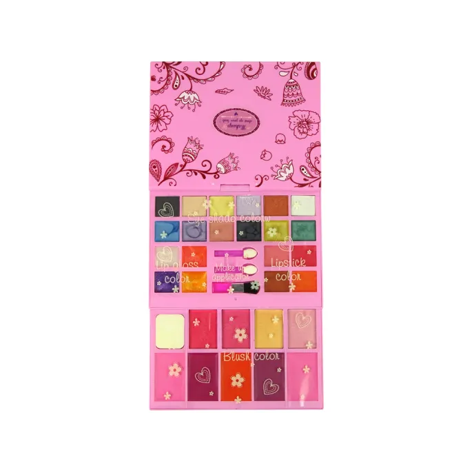 Kosmetyki dziecięce z cieniami, różami i szminkami w prezentowym opakowaniu