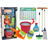 Zestaw do sprzątania dla dzieci z mopem, miotłą i wiadrem, 11 elementów